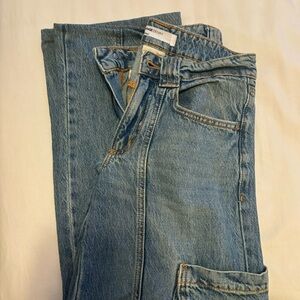 Cargo denim jeans ample/baggy garage jeans